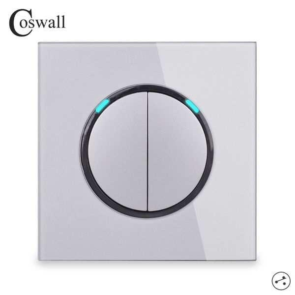 smart home control coswall 2 gang way random click on / off wall light switch switched led indicator pass through glass panel grey gray
smart home control coswall 2 gang way random click on / off wall light switch switched led indicator pass through glass panel grey gray