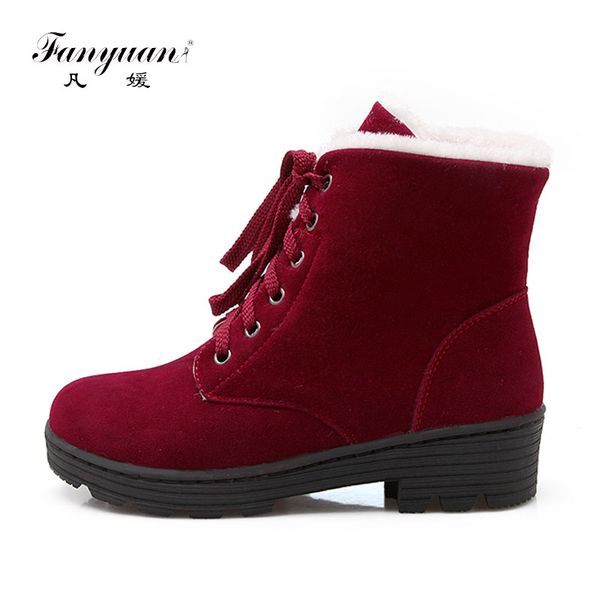 fanyuan winter non-slip thick bottom snow boots lace-up keep warm ankle boots comfort solid platform flock women shoes, Black
fanyuan winter non-slip thick bottom snow boots lace-up keep warm ankle boots comfort solid platform flock women shoes, Black