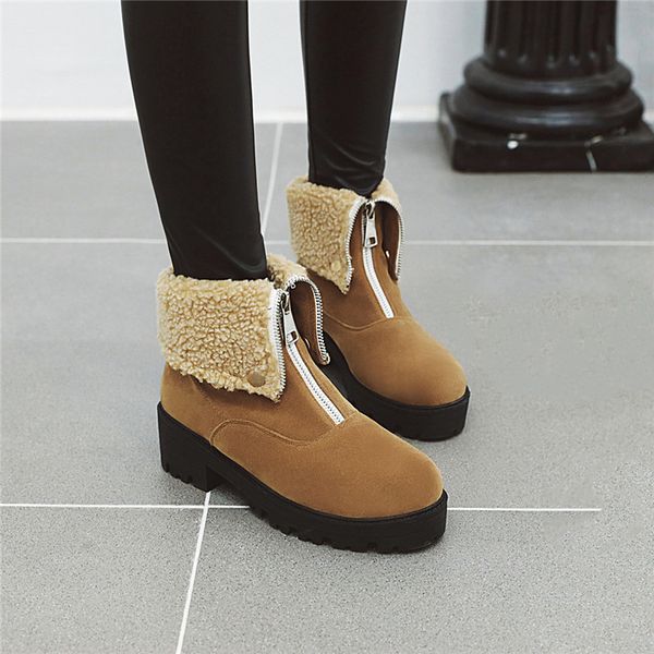 boots ymechic plus size winter ankle for women yellow black nubuck suede front zipper block high heel ladies shoes snow
boots ymechic plus size winter ankle for women yellow black nubuck suede front zipper block high heel ladies shoes snow