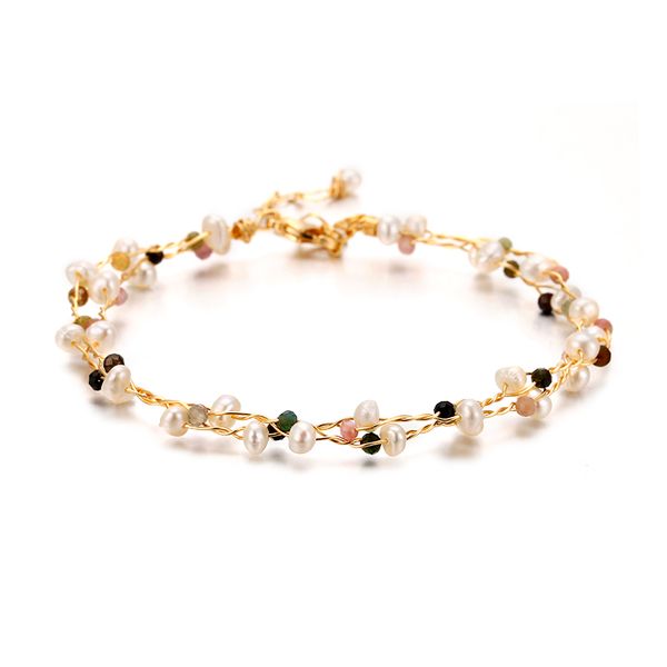 original handmade 14k gold natural freshwater pearl tourmaline ladies bracelet jewelry for women girls birthday gift sell, Golden;silver
original handmade 14k gold natural freshwater pearl tourmaline ladies bracelet jewelry for women girls birthday gift sell, Golden;silver