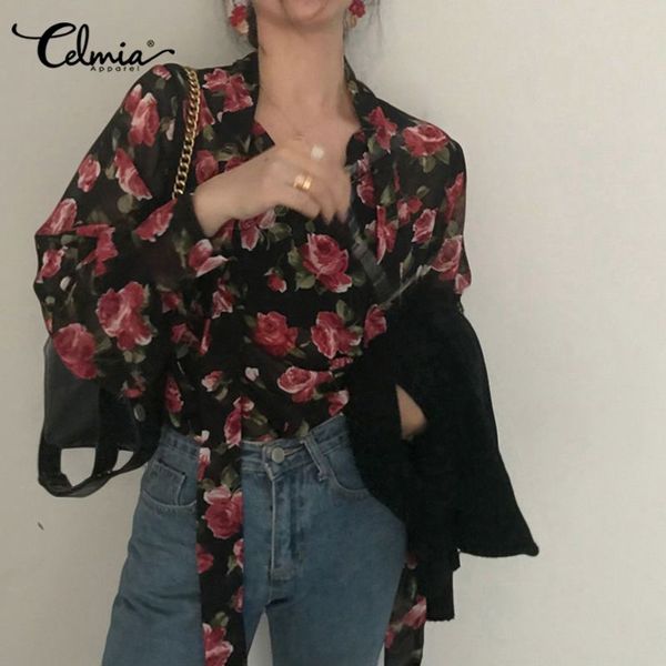 celmia women's blouses 2020 fashion bow tie lantern sleeve see-through chic floral print chiffon shirts office blusas, White
celmia women's blouses 2020 fashion bow tie lantern sleeve see-through chic floral print chiffon shirts office blusas, White