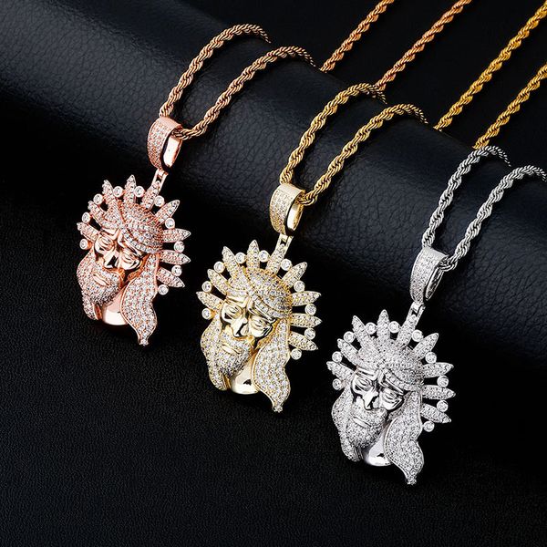 men women hip hop necklaces vintage 18k gold rhodium plated jesus pendant necklaces luxury bling zircon designer necklaces, Silver
men women hip hop necklaces vintage 18k gold rhodium plated jesus pendant necklaces luxury bling zircon designer necklaces, Silver