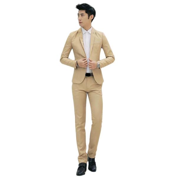 new design coat and pant suit men solid color wedding tuxedos for men slim fit mens suits korean fashion jackets+pants, Gray
new design coat and pant suit men solid color wedding tuxedos for men slim fit mens suits korean fashion jackets+pants, Gray