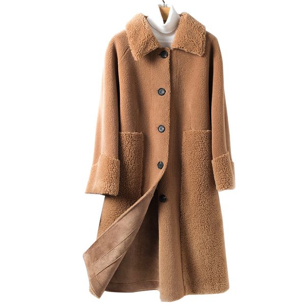 2020 autumn and winter new grain wool coat women's fashion fur one lapel loose women plus long coat, Black
2020 autumn and winter new grain wool coat women's fashion fur one lapel loose women plus long coat, Black