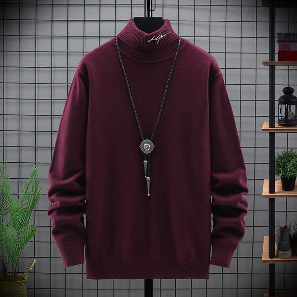 men's sweaters winter turtleneck thick mens casual high neck embroidery quality warm slim sweater men pullover male, White;black
men's sweaters winter turtleneck thick mens casual high neck embroidery quality warm slim sweater men pullover male, White;black