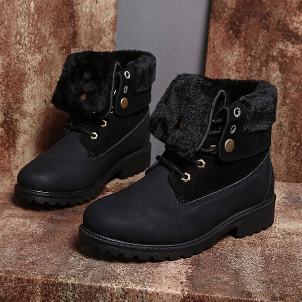 memunia 2020 size 36-42 warm snow boots women round toe ankle boots lace up fashion thick fur winter ladies casual shoes, Black
memunia 2020 size 36-42 warm snow boots women round toe ankle boots lace up fashion thick fur winter ladies casual shoes, Black