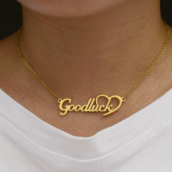 popular in europe and the united states, good luck necklace retro letter lucky love clavicle chain., Silver
popular in europe and the united states, good luck necklace retro letter lucky love clavicle chain., Silver