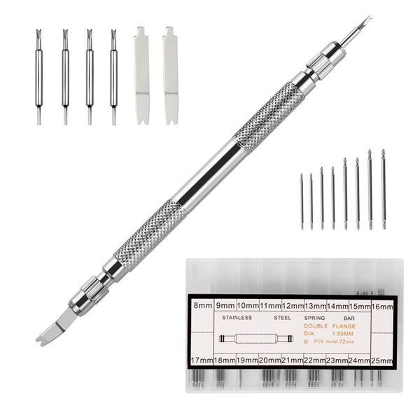 repair tools & kits spring bar tool set with extra 6 tips pins for watch wrist bands strap removal fix kit,72pcs
repair tools & kits spring bar tool set with extra 6 tips pins for watch wrist bands strap removal fix kit,72pcs