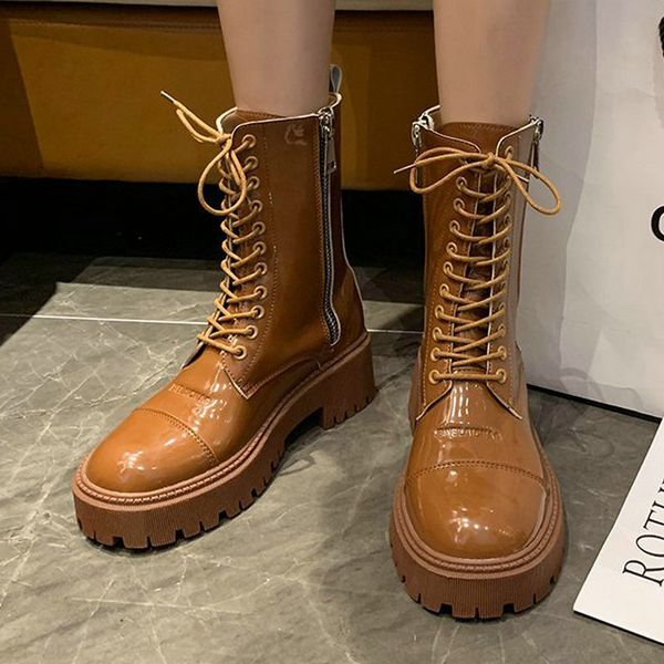 size 35-40 2020 autumn new women's boots autumn oxford leather platform zipper shoes woman flat heels female england boot, Black
size 35-40 2020 autumn new women's boots autumn oxford leather platform zipper shoes woman flat heels female england boot, Black