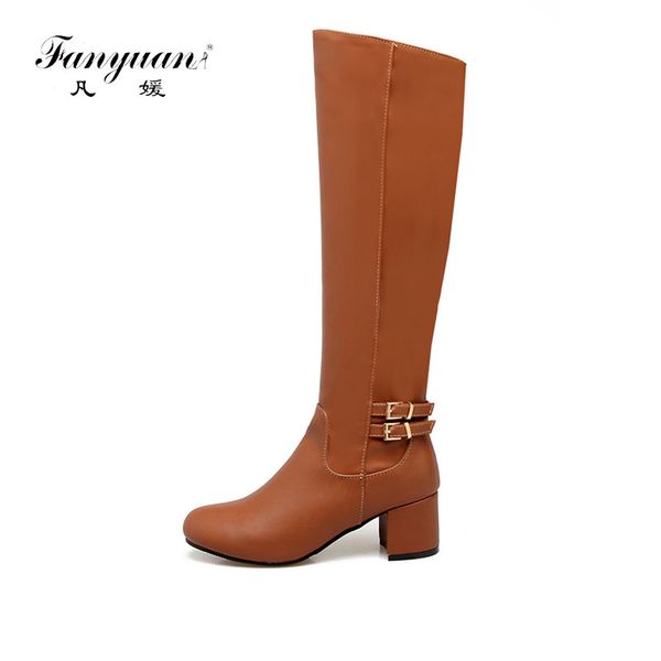 fanyuan women motorcycle boots buckle thick high heels knee high boots women soft pu leather winter female shoes botas, Black
fanyuan women motorcycle boots buckle thick high heels knee high boots women soft pu leather winter female shoes botas, Black