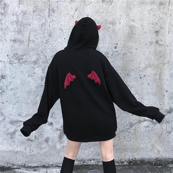 2020 gothic hoodies streetwear wing sweatshirts women hoodie harajuku coat cute punk devil horn chic hooded pullover loose, Black
2020 gothic hoodies streetwear wing sweatshirts women hoodie harajuku coat cute punk devil horn chic hooded pullover loose, Black