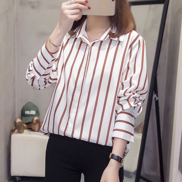 women's blouses & shirts plus size stripe womens and 2021 autumn modis tunic loose long sleeve laides oversize cardigan blusa female, White
women's blouses & shirts plus size stripe womens and 2021 autumn modis tunic loose long sleeve laides oversize cardigan blusa female, White