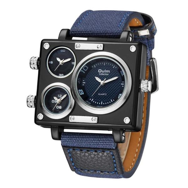 wristwatches oulm men watches sports 3 time zones canvas strap quartz reloj hombre relogio masculino horloge heren, Slivery;brown
wristwatches oulm men watches sports 3 time zones canvas strap quartz reloj hombre relogio masculino horloge heren, Slivery;brown