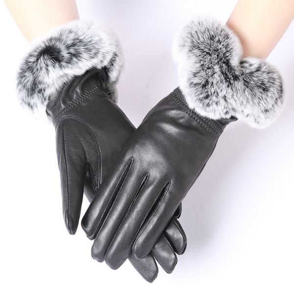 leather gloves female sheepskin rex fur sheepskin gloves winter thick plus cashmere leather touch screen, Blue;gray
leather gloves female sheepskin rex fur sheepskin gloves winter thick plus cashmere leather touch screen, Blue;gray