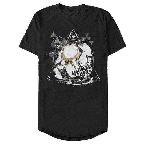 2019 fashion 100% cotton t shirt skull triangle mens graphic long t shirt tee shirt