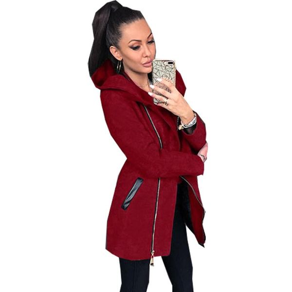 women's jackets 2021 women hooded jacket zipper pocket coat autumn solid color long sleeve female outwear big size 5xl, Black;brown
women's jackets 2021 women hooded jacket zipper pocket coat autumn solid color long sleeve female outwear big size 5xl, Black;brown