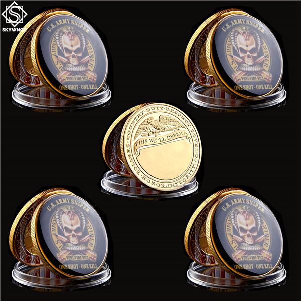 5pcs usa army sniper craft original one shoot one kill american eagle gold plated military challenge coins collectibles
5pcs usa army sniper craft original one shoot one kill american eagle gold plated military challenge coins collectibles