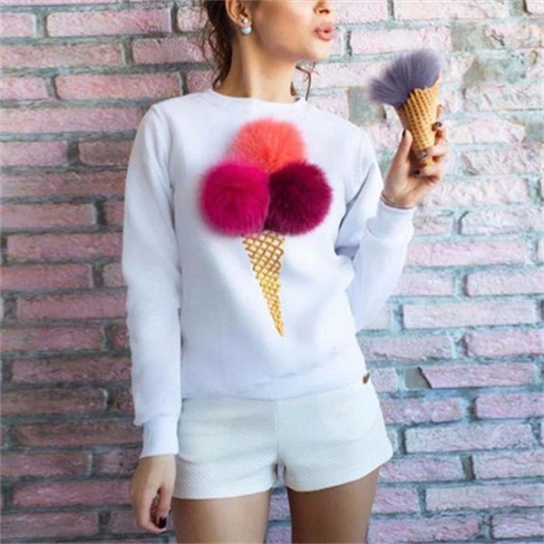 women sweatshirt spring autumn fur ball o neck collarless cherry ice cream cute lovely casual pullovers hoodies, Black
women sweatshirt spring autumn fur ball o neck collarless cherry ice cream cute lovely casual pullovers hoodies, Black