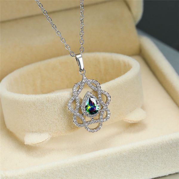 charm female rainbow crystal pendant necklace vintage silver color chain necklace cute hollow flower wedding necklaces for women
charm female rainbow crystal pendant necklace vintage silver color chain necklace cute hollow flower wedding necklaces for women