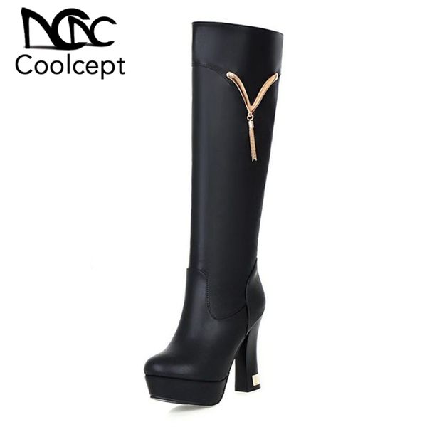 coolcept 2020 winter knee high women boots round toe platform high heel shoes women motorcycle boots mujer botas size 34-43, Black
coolcept 2020 winter knee high women boots round toe platform high heel shoes women motorcycle boots mujer botas size 34-43, Black