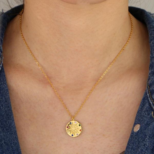 chains gold brass cz round pendant necklace for women simple female long chain coin rainbow star collier 2021 wholesale, Silver
chains gold brass cz round pendant necklace for women simple female long chain coin rainbow star collier 2021 wholesale, Silver