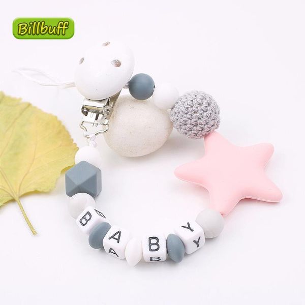 new diy personalized name handmade pacifier clip holder chain silicone pacifier chains five star teether teething chain gift toy
new diy personalized name handmade pacifier clip holder chain silicone pacifier chains five star teether teething chain gift toy