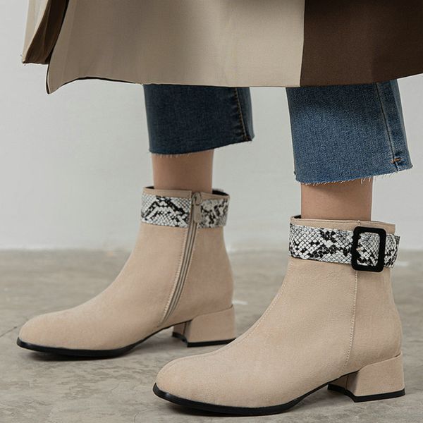 buckle square heel ankle boots woman comfort faux suede girls short boots black beige winter new shoes women round toe
buckle square heel ankle boots woman comfort faux suede girls short boots black beige winter new shoes women round toe