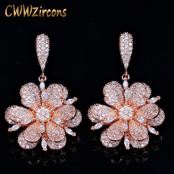 cwwzircons geometric rose gold color micro pave cubic zirconia stones dangle drop flower earrings silver 925 jewelry cz015
cwwzircons geometric rose gold color micro pave cubic zirconia stones dangle drop flower earrings silver 925 jewelry cz015