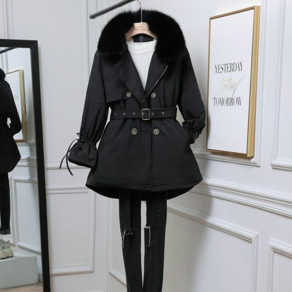 women's down & parkas ladies jacket mid-length thick and removable korean fashion white duck with big fur collar, Black
women's down & parkas ladies jacket mid-length thick and removable korean fashion white duck with big fur collar, Black