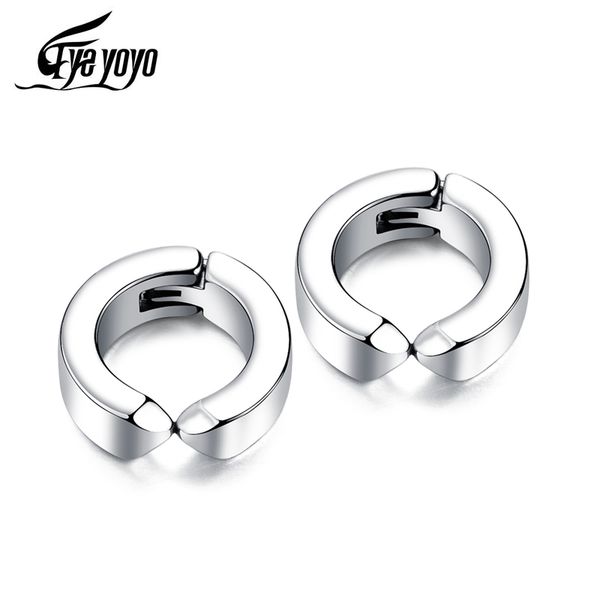 eyeyoyo titanium steel men earrings stainless steel round earrings without piercing ear clips, Silver
eyeyoyo titanium steel men earrings stainless steel round earrings without piercing ear clips, Silver