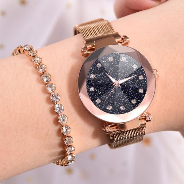 wristwatches 2021 women watch starry sky ladies bracelet magnetic watches rose gold quartz relogio feminino damen uhren, Slivery;brown
wristwatches 2021 women watch starry sky ladies bracelet magnetic watches rose gold quartz relogio feminino damen uhren, Slivery;brown