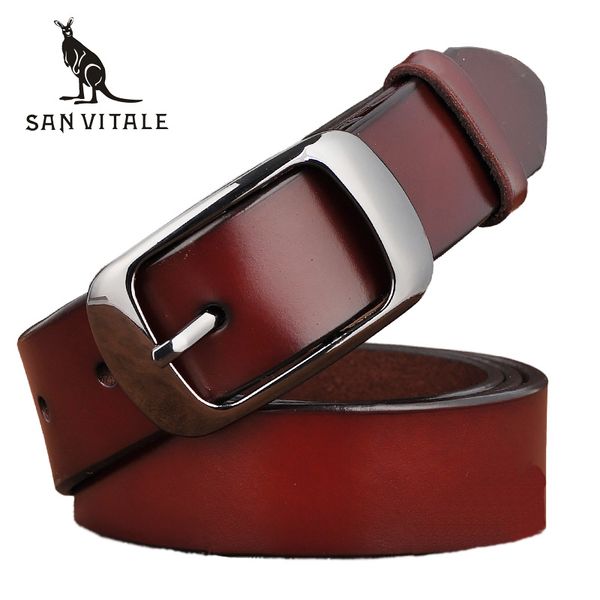 san vitale new designer fashion women's belts genuine leather brand straps female waistband pin buckles fancy vintage for jeans, Black;brown
san vitale new designer fashion women's belts genuine leather brand straps female waistband pin buckles fancy vintage for jeans, Black;brown