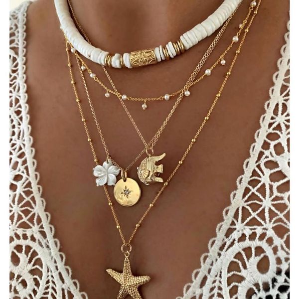 pendant necklaces bohemian starfish elephant animal necklace for women polymer clay choker gold color layered long flower jewelry, Silver
pendant necklaces bohemian starfish elephant animal necklace for women polymer clay choker gold color layered long flower jewelry, Silver