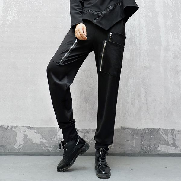 woman casual cargo pants european style zipper black trouser female plus size pants, Black;white
woman casual cargo pants european style zipper black trouser female plus size pants, Black;white