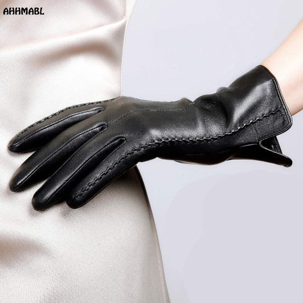 five fingers gloves elegant women leather genuine lambskin autumn spring winter thermal trendy female glove g564, Blue;gray
five fingers gloves elegant women leather genuine lambskin autumn spring winter thermal trendy female glove g564, Blue;gray