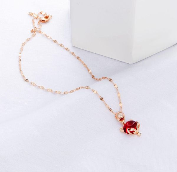 copper red crystal transit fox fashion versatile collarbone charming003, Silver 
copper red crystal transit fox fashion versatile collarbone charming003, Silver
