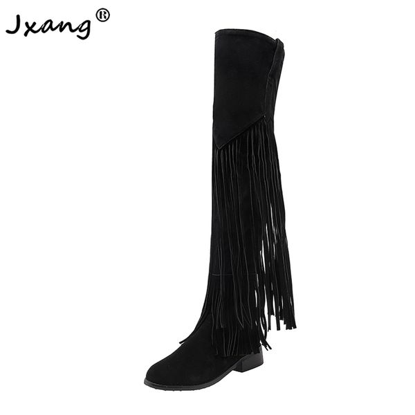 jxang 2020 new fashion nubuck sock tassel bohemian boots pointy toe over-the-knee woman boot large size 34-43 female shoes, Black
jxang 2020 new fashion nubuck sock tassel bohemian boots pointy toe over-the-knee woman boot large size 34-43 female shoes, Black