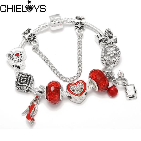 chieloys authentic silver plated crystal beads brand charm bracelet for women with safety chain strand bracelet bangle gift, Golden;silver
chieloys authentic silver plated crystal beads brand charm bracelet for women with safety chain strand bracelet bangle gift, Golden;silver