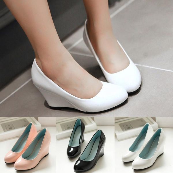 plus size solid color lady office shoes casual thick platform pumps fashion wedge shoes women increase high heel dress, Black
plus size solid color lady office shoes casual thick platform pumps fashion wedge shoes women increase high heel dress, Black