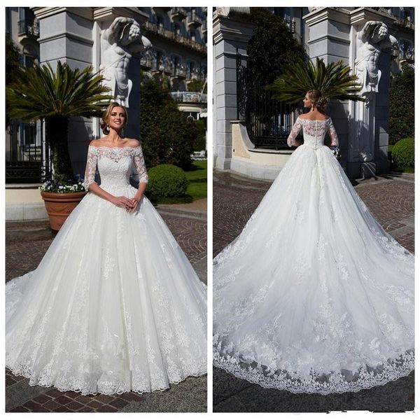 new half sleeves lace appliques a-line wedding dresses bateau neck garden princess bridal gowns custom online aq192, White
new half sleeves lace appliques a-line wedding dresses bateau neck garden princess bridal gowns custom online aq192, White