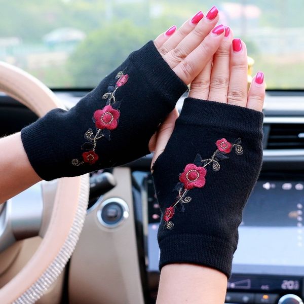 20 design winter women embroidery crown flower half finger gloves girls warm knitted mittens men guantes p4fu, Silver
20 design winter women embroidery crown flower half finger gloves girls warm knitted mittens men guantes p4fu, Silver
