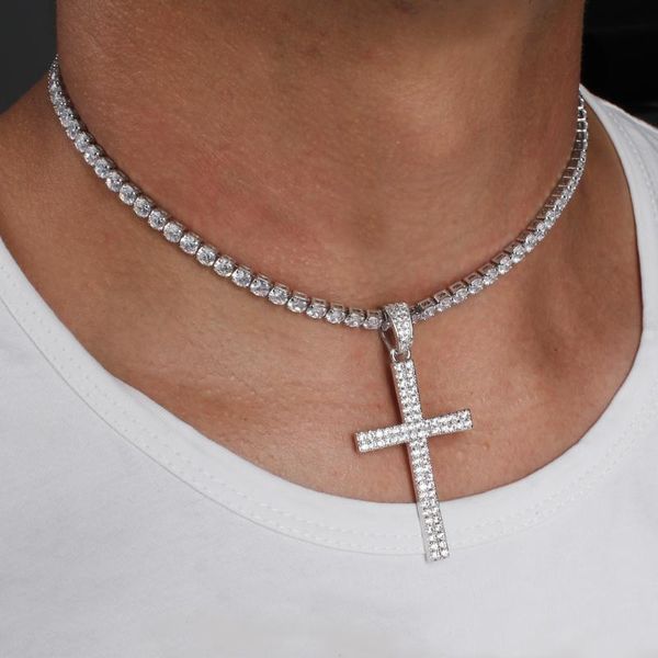 iced hip hop full cubic zirconia cross pendant & 4mm 16" 18" 20" 24" 1 row tennis chain fashion necklace, Silver
iced hip hop full cubic zirconia cross pendant & 4mm 16" 18" 20" 24" 1 row tennis chain fashion necklace, Silver