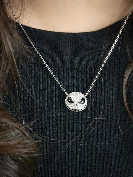 hanreshe nightmare before christmas skull necklace pendant chain punk crystal jewelry pumpkin jack enamel black necklace, Silver
hanreshe nightmare before christmas skull necklace pendant chain punk crystal jewelry pumpkin jack enamel black necklace, Silver