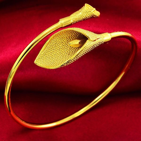 elegant lily flower shaped bangle yellow gold filled womens bridal wedding party jewelry, Black
elegant lily flower shaped bangle yellow gold filled womens bridal wedding party jewelry, Black