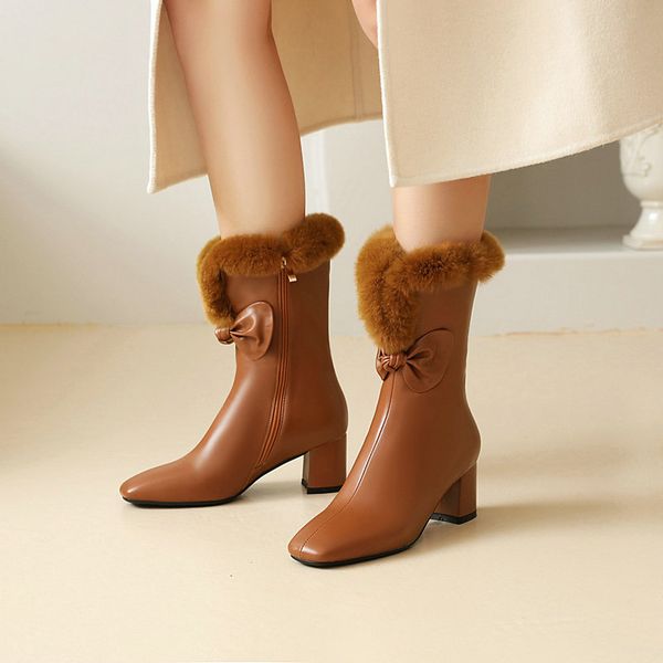 aiweiyi woman ankle boots square toe high heels fur warm winter snow boots fur, Black
aiweiyi woman ankle boots square toe high heels fur warm winter snow boots fur, Black