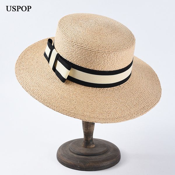 wide brim hats uspop summer women fine raffia straw hat beach female color blocking bow sun, Blue;gray
wide brim hats uspop summer women fine raffia straw hat beach female color blocking bow sun, Blue;gray