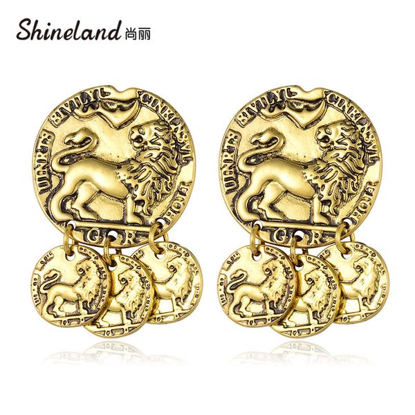 shineland vintage engraved coin drop dangle earrings for women tiger pattern round tassel pendant earring pendientes statement, Silver
shineland vintage engraved coin drop dangle earrings for women tiger pattern round tassel pendant earring pendientes statement, Silver