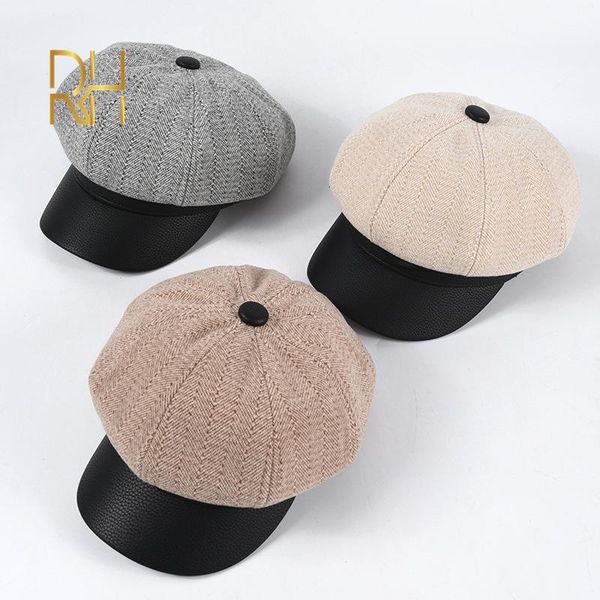 women casual newsboy cap autumn winter stitching pu felt hats for men women vintage octagonal cap female casual beret rh, Blue;gray
women casual newsboy cap autumn winter stitching pu felt hats for men women vintage octagonal cap female casual beret rh, Blue;gray