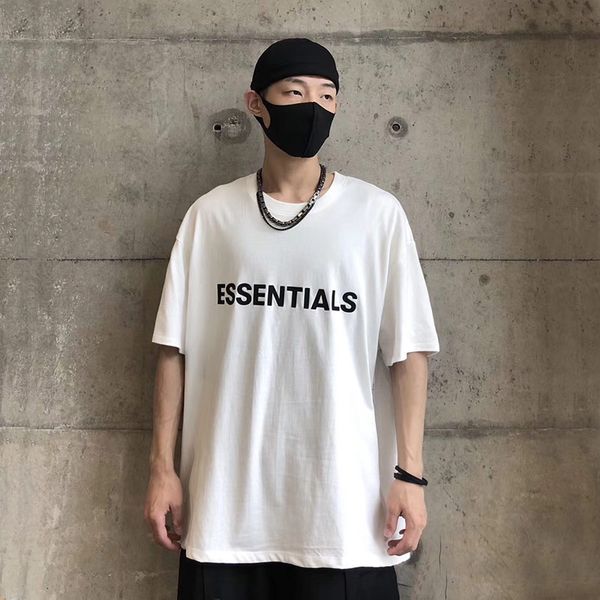 trendy fear of god fog essentials 20ss chest slogan logo printed short-sleeve round collar t-shirt, White;black
trendy fear of god fog essentials 20ss chest slogan logo printed short-sleeve round collar t-shirt, White;black