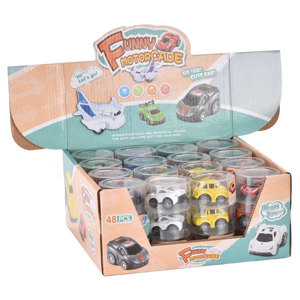 48pcs/set Mini Pull Back Car Toys Mobile Machinery Funny Kids Racing Vehicle Wheels Set Children Boy Cool Birthday Gift